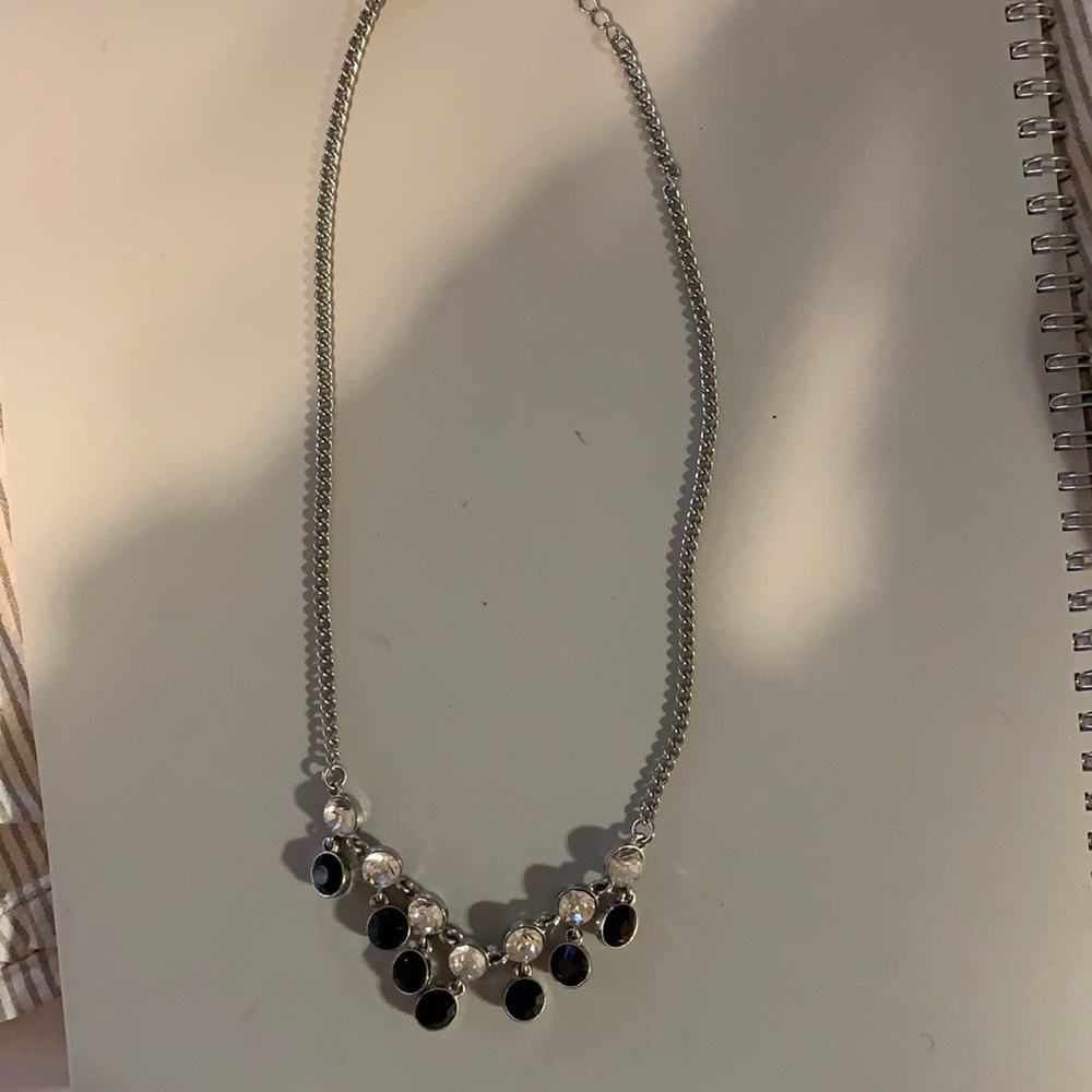 Charming Charlie black and silver necklace